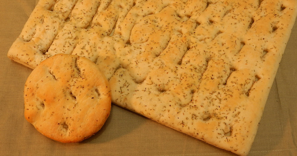 Plaque focaccia romarin