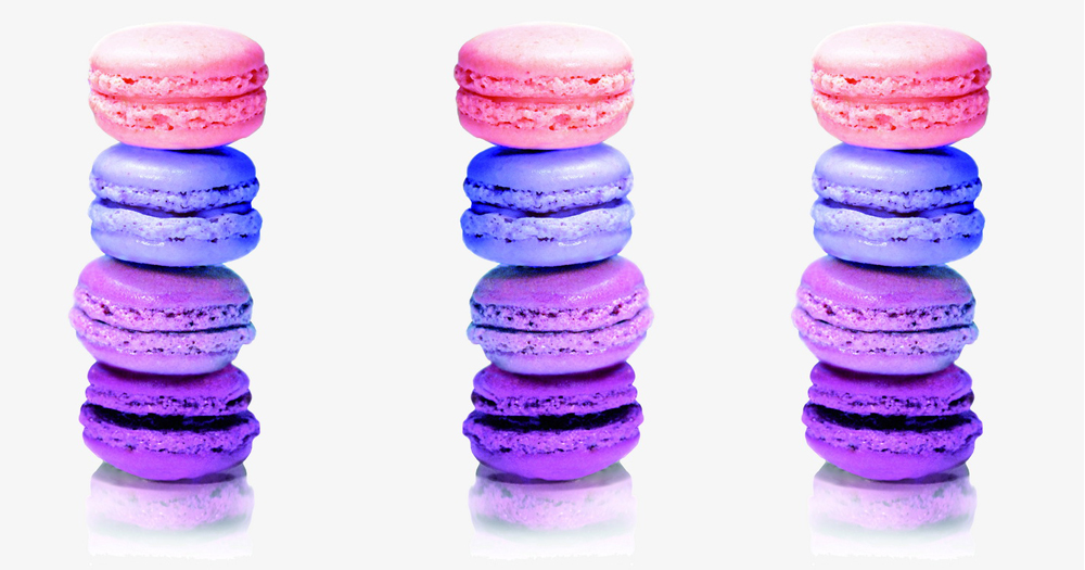 Assortiment mini macarons fleuris 