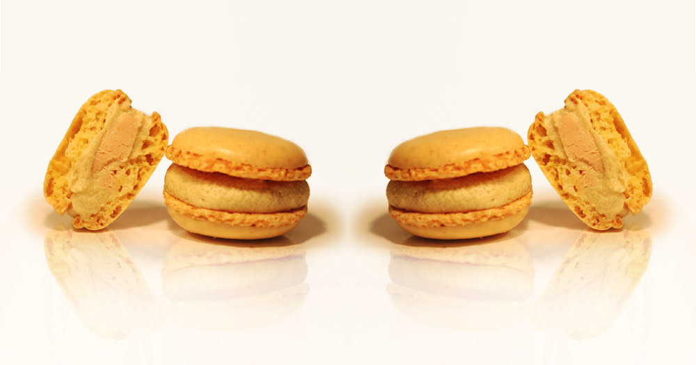 Mini macarons eendenlever